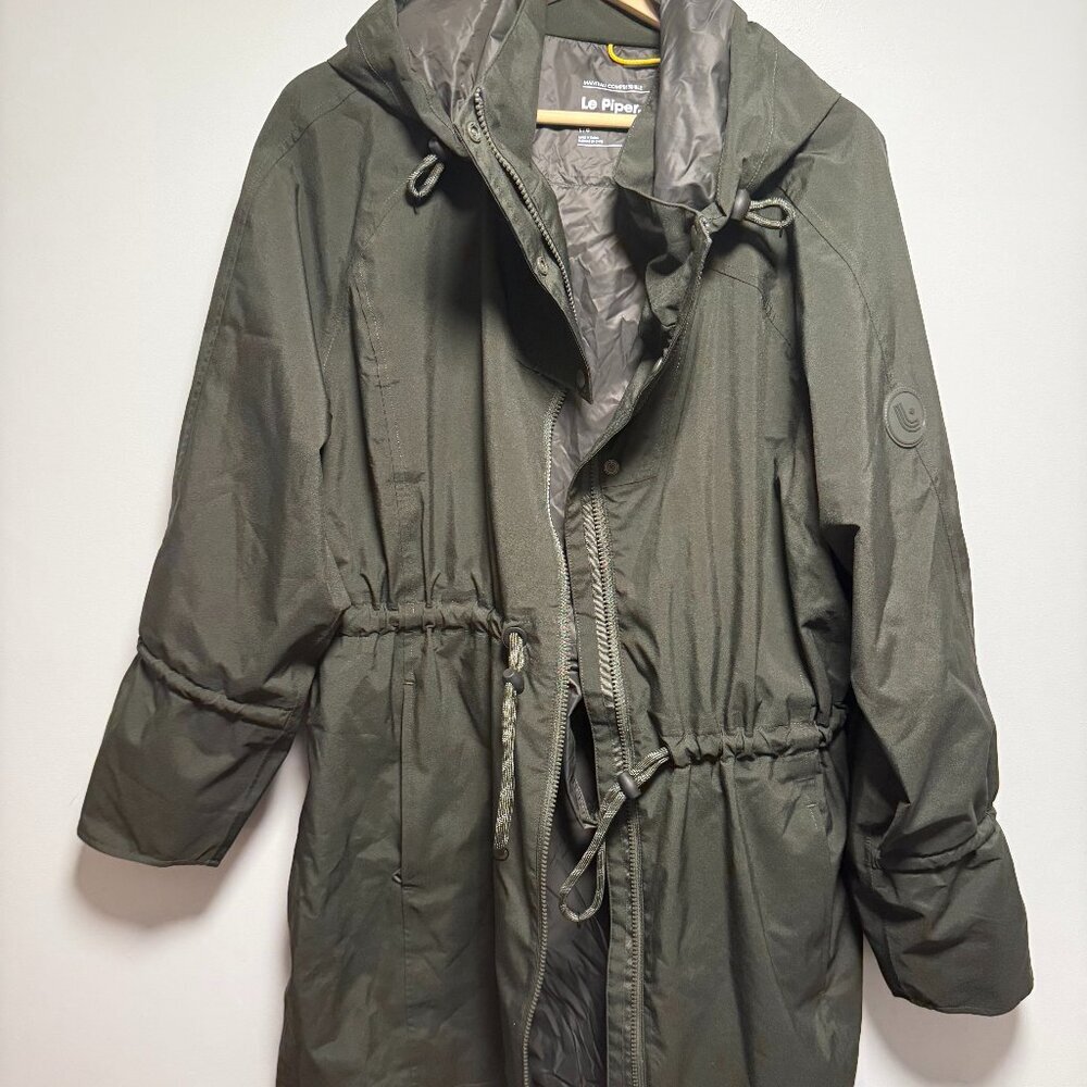 Lole Piper Oversized Packable Rain Jacket Olive Large NWOT - Picture 2 of 10